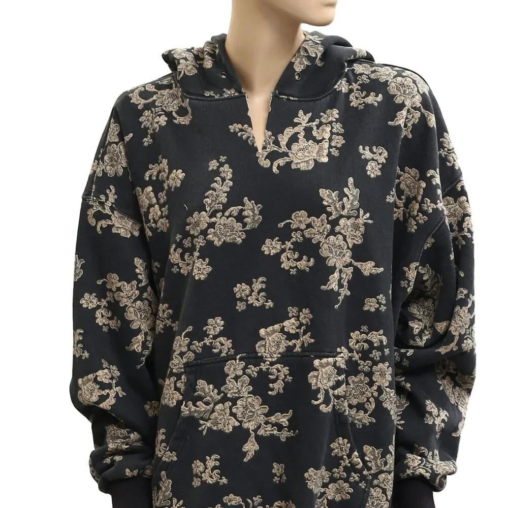 Free People We The Free It's A Vibe Print Hoodie Top Oversized Slouchy XS 288045 - Picture 7 of 9